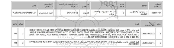 استعلام شیربرقی4/2 بابوبین 220ولت