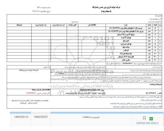 استعلام دوربین بالت 6 مگاپیکسل هایک ویژن DS-2CD2T66 و...
