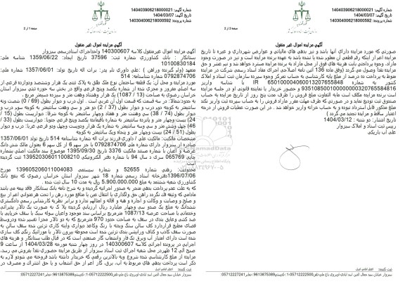 مزایده یک قطعه ساختمان مساحت 1087.13 مترمربع 