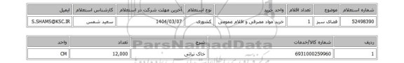 استعلام فضای سبز