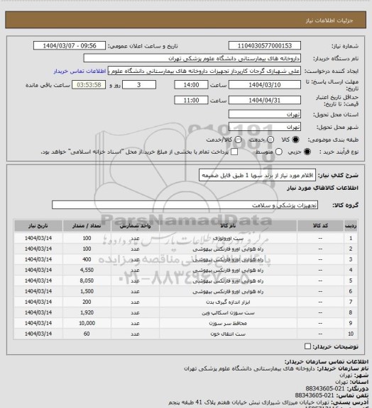 استعلام اقلام مورد نیاز از برند سوپا 1
طبق فایل ضمیمه