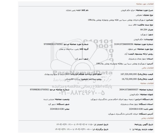 مزایده، حکم فروش