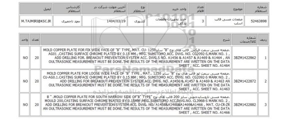 استعلام صفحات مسی قالب اسلب
