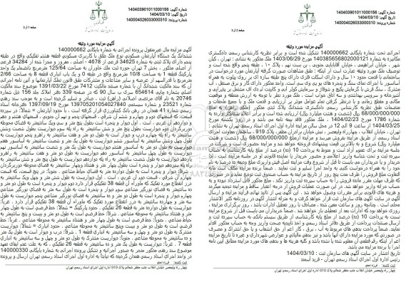 مزایده فروش آپارتمان مسکونی