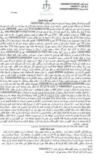 مزایده فروش پراید تیپ جی تی ایکس آی مدل 1388 رنگ نقره ای 