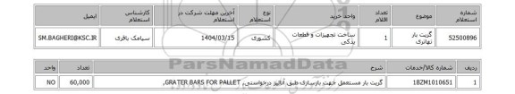 استعلام گریت بار تهاتری