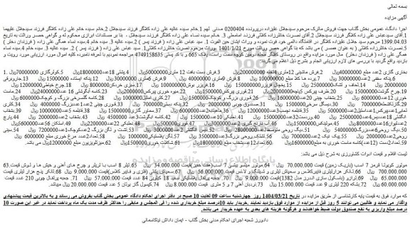 مزایده بخاری گازی 2عدد و...