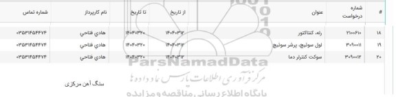 استعلام رله،کنتاکتور....