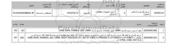 استعلام سیم بکسل و اشکی (تمپل)