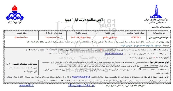 مناقصه دستکش خالدار