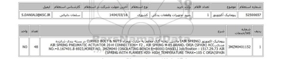 استعلام پنوماتیک آکچویتور