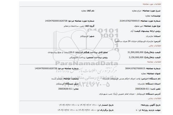 مزایده، مغازه