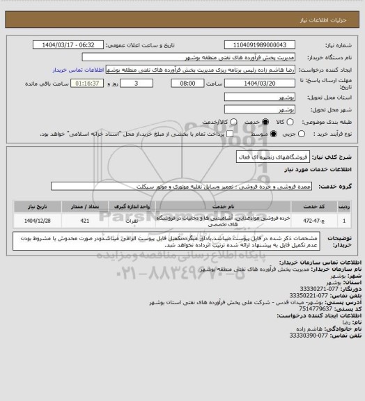 استعلام فروشگاههای زنجیره ای فعال