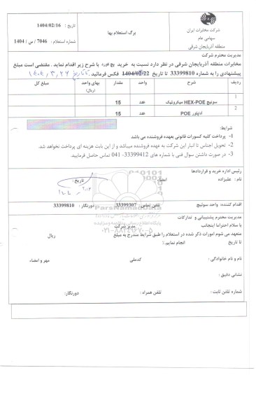 استعلام خرید پچ کورد 
