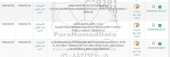استعلام AUMA RIESTER ACTUATOR....