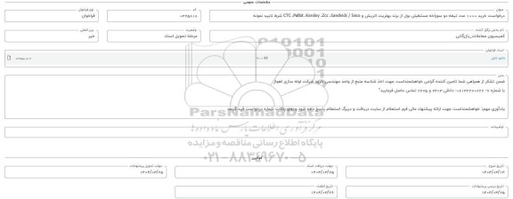 فراخوان استعلام خرید 1000 عدد تیغه دو سوراخه مستطیلی بول از برند بهلريت اتریش و Seco ...