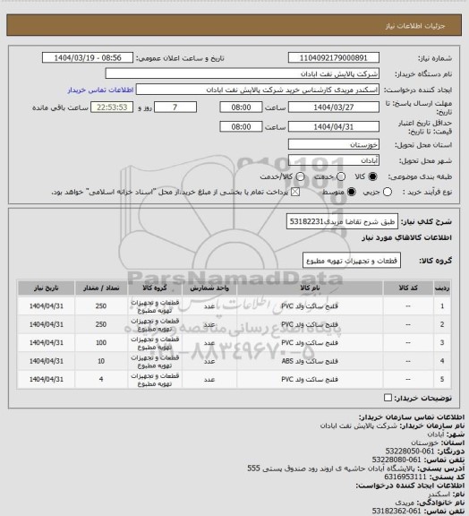 استعلام طبق شرح تقاضا
مریدی53182231