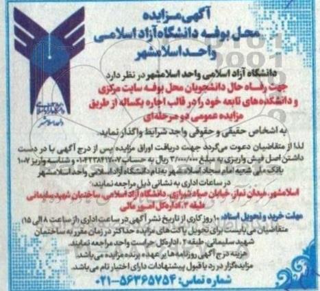 مزایده محل بوفه 
