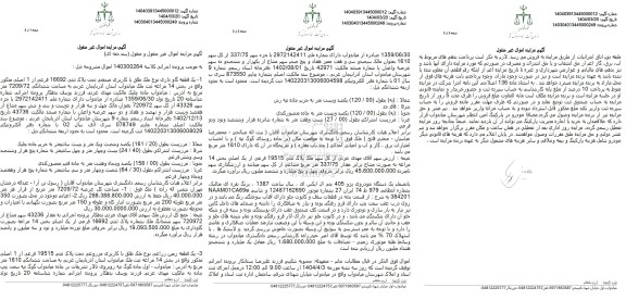مزایده فروش ملک با کاربری صنعتی،یک قطعه زمین زراعی به انضمان یک دستگاه خودرو پژو