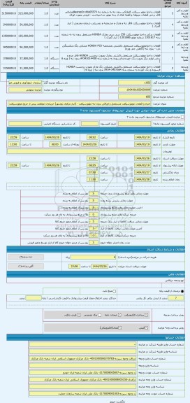 مزایده ، اجزاء و قطعات موتورسیکلت مستعمل و اوراقی بدون تنه موتورسیکلت - (انبار مرکزی بوشهر) خریداران موظفند پیش از خروج موتورسیک