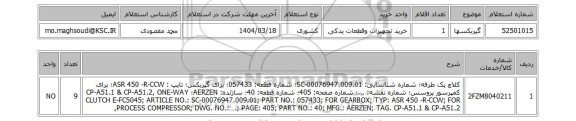 استعلام گیربکسها