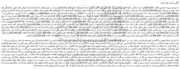مزایده 1-فریزر صندوقی برند ugurمدل udd500 و...