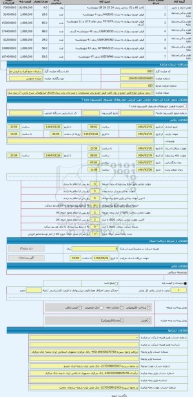 مزایده ، 7 ردیف شامل انواع فیلتر خودرو و رول کاغذ فیلتر خودرو برابر مشخصات و مندرجات پارت بندی-قاچاق-انبارلولمان