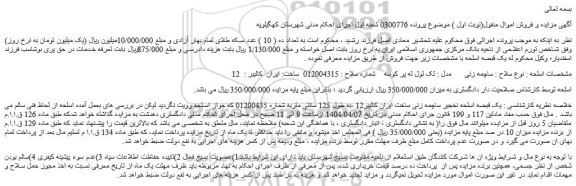 مزایده یک قبضه اسلحه نخجیر ساچمه زنی ساخت ایران کالیبر12 ،به طول 125 سانتی متر
