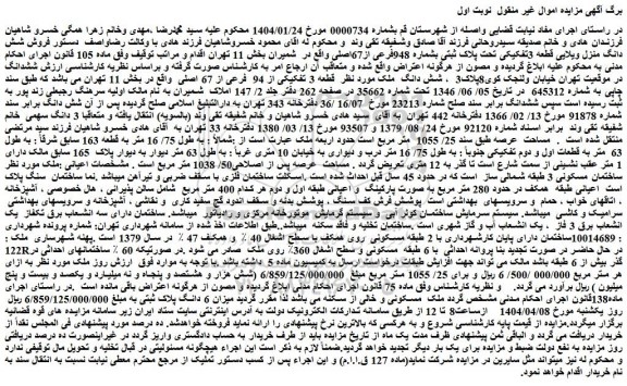 مزایده شش دانگ ملک