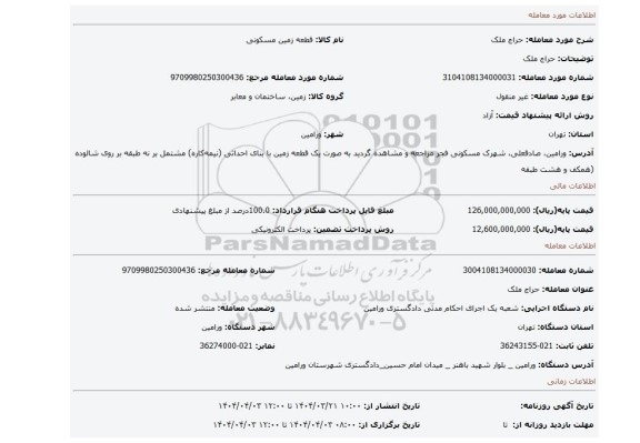 مزایده، حراج ملک
