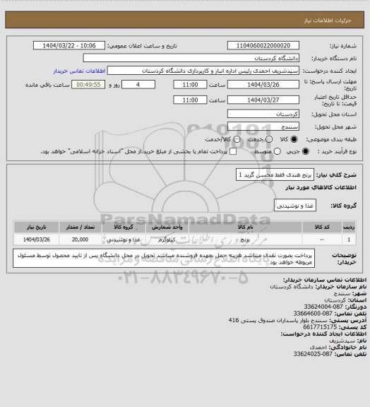 استعلام برنج هندی فقط محسن گرید 1