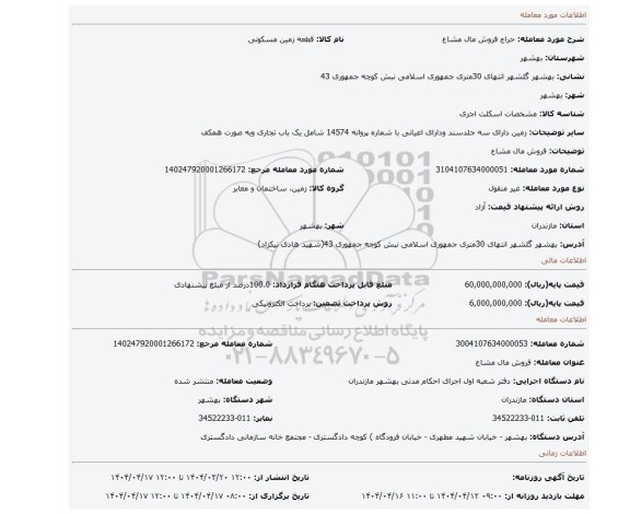 مزایده، فروش مال مشاع