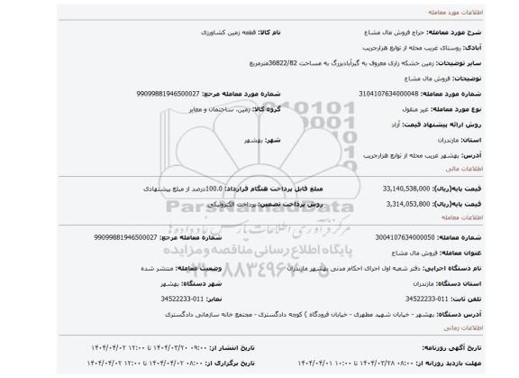مزایده، فروش مال مشاع