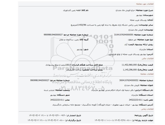 مزایده، فروش مال مشاع