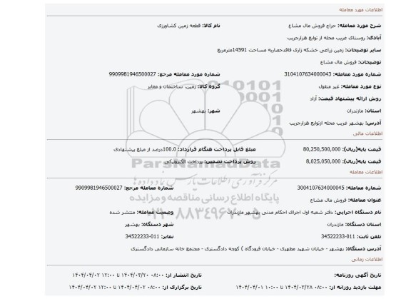 مزایده، فروش مال مشاع