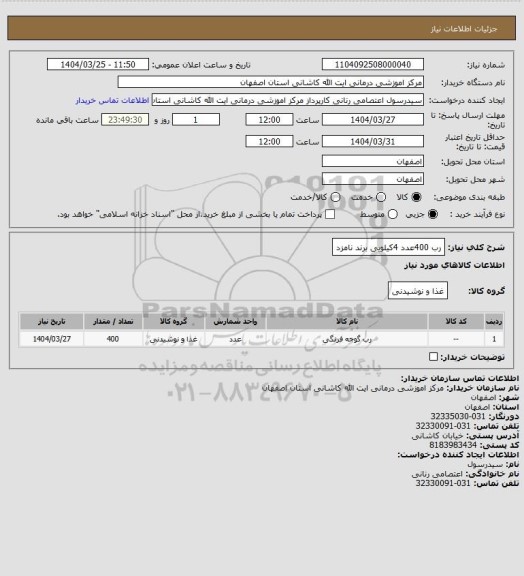 استعلام رب 400عدد 4کیلویی
برند نامزد