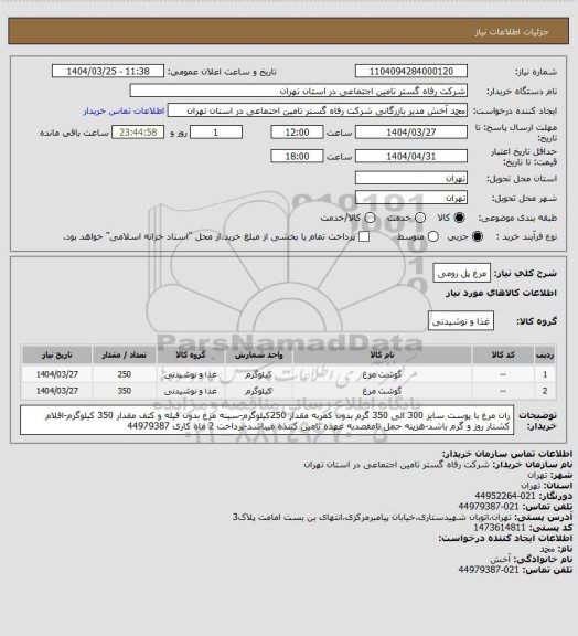 استعلام مرغ پل رومی