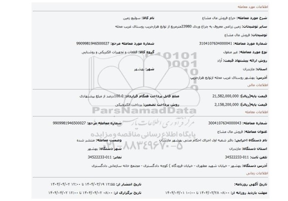 مزایده، فروش مال مشاع