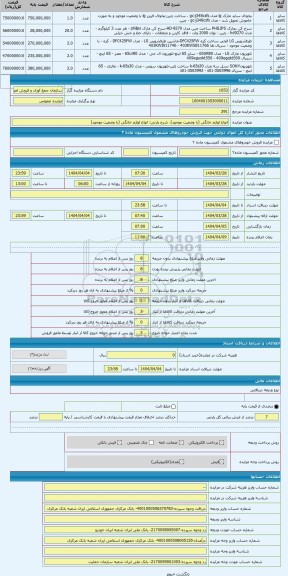 مزایده ، انواع لوازم خانگی (با وضعیت موجود)