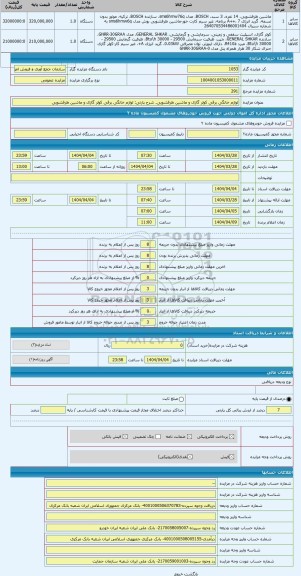 مزایده ، لوازم خانگی برقی کولر گازی و ماشین ظرفشویی