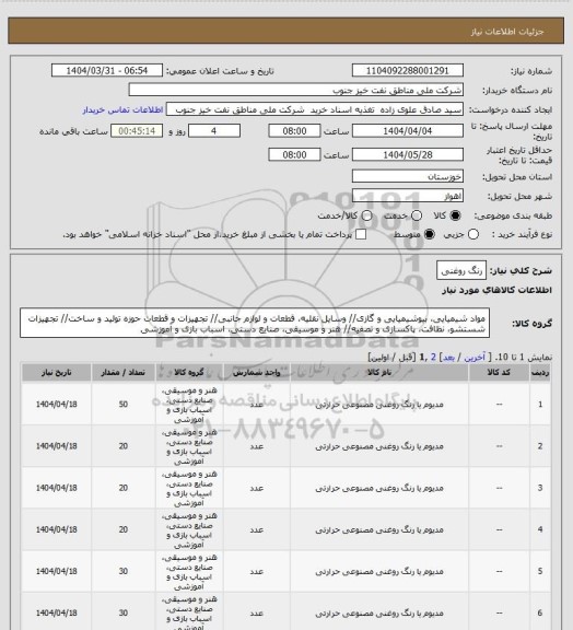 استعلام رنگ روغنی