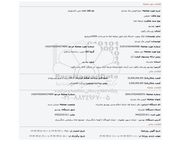 مزایده، فروش مال مشاع