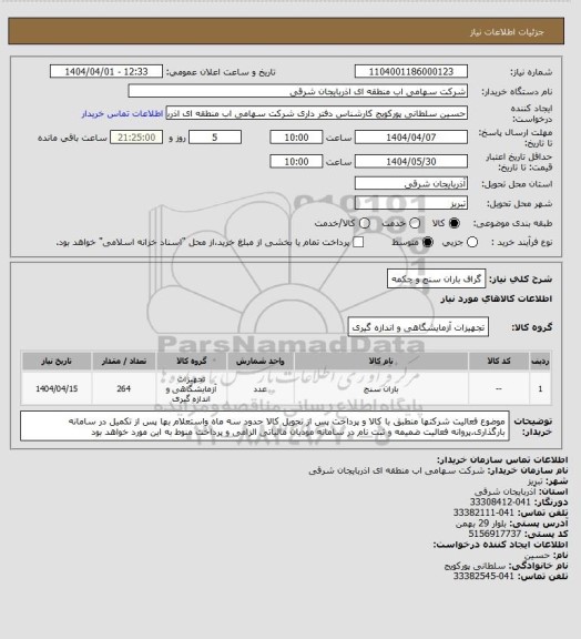 استعلام گراف باران سنج و چکمه