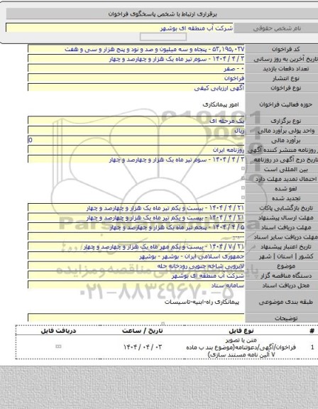 مناقصه, لایروبی شاخه جنوبی رودخانه حله