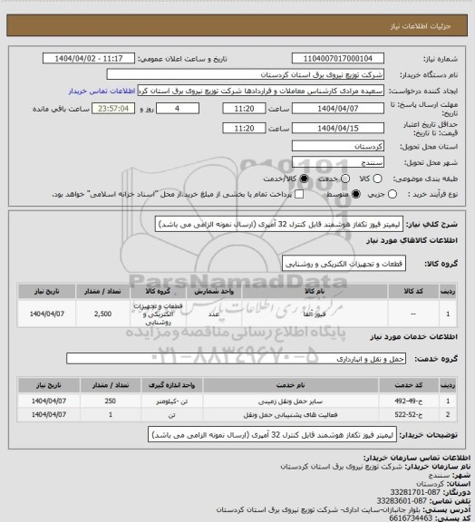 استعلام لیمیتر فیوز تکفاز هوشمند قابل کنترل 32 آمپری (ارسال نمونه الزامی می باشد)