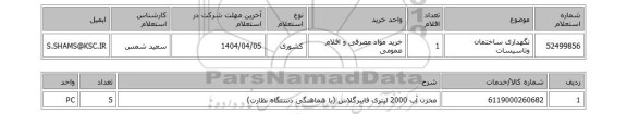 استعلام نگهداری ساختمان وتاسیسات