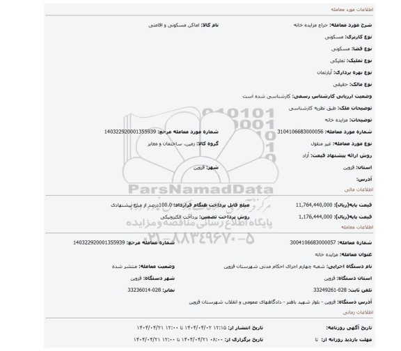 مزایده، مزایده خانه