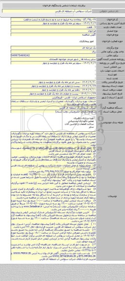 مناقصه, خدمات بهره برداری، نگهداری، تعمیرات و کنترل ایمنی و پایداری سدهای سلمان فارسی و تنگاب فیروزآباد و تا