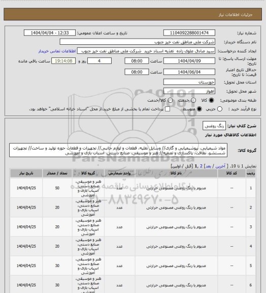 استعلام رنگ روغنی