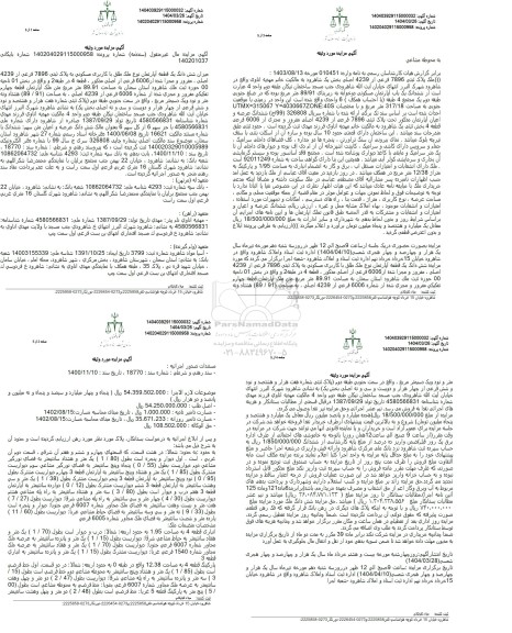  مزایده یک قطعه اپارتمان با کاربری مسکونی به پلاک ثبتی 7896 فرعی از 4239 اصلی 